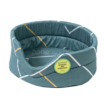 Лежанка овальная стеганая поролоновая хлопок Геометрия МИКС 42*34*18см/DONBARON