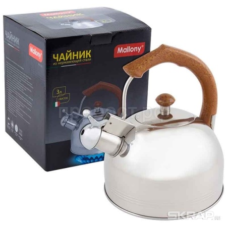 Чайник 3л DJB-3293 нерж.сталь, со свистком, капс.дно/6шт/900062 Чайник 3л DJB-3293 нерж.сталь, со свистком, капс.дно/6шт/900062