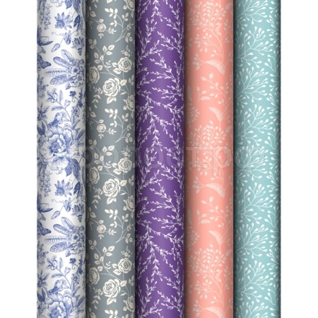 Упаковочная бумага 70*100см "Grace pattern" 80г/м2 глянц. ассорти 5 дизайнов MESHU /372631/Рельеф Упаковочная бумага 70*100см "Grace pattern" 80г/м2 глянц. ассорти 5 дизайнов MESHU /372631/Рельеф