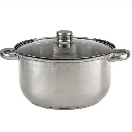 Кастрюля 5,8л нерж. со стеклянной крышкой BE-159/2 /8шт/ Webber Кастрюля 5,8л нерж. со стеклянной крышкой BE-159/2 /8шт/ Webber