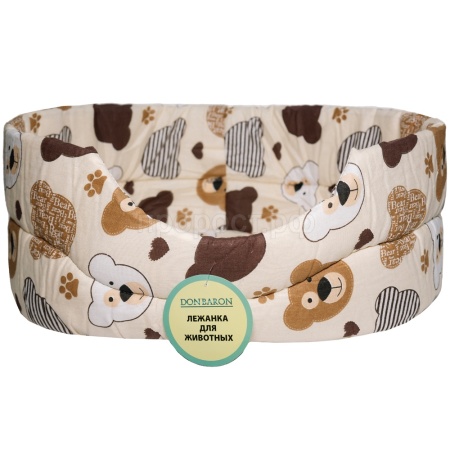 Лежанка овальная стеганая поролоновая хлопок ЗОО МИКС 42*34*18см/DONBARON Лежанка овальная стеганая поролоновая хлопок ЗОО МИКС 42*34*18см/DONBARON