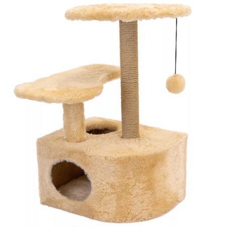 Когтеточка Домик ЧИП круглый с полкой, столбик джут 48*51*h71см бежевый/8347/Дарэлл Когтеточка Домик ЧИП круглый с полкой, столбик джут 48*51*h71см бежевый/8347/Дарэлл