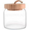 Банка стеклянная 575мл с бамбук крышкой ВУДИ /43573SLB
