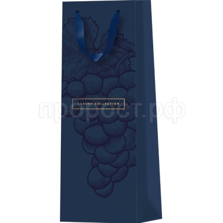 Пакет подарочный 12*36*8,5см "Grape" матовое ламинирование, отд.фольгой, под бутылку MESHU /Рельеф Пакет подарочный 12*36*8,5см "Grape" матовое ламинирование, отд.фольгой, под бутылку MESHU /Рельеф