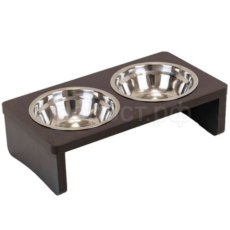 Миска двойная напольная ламинат Венге 2*0,5л/87947/Дарэлл