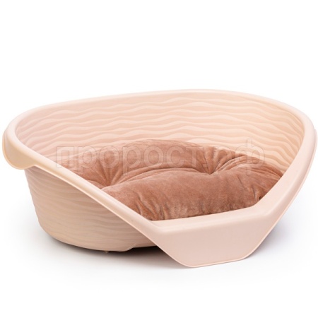 Лежанка пластиковая с подушкой бежевый/М8399 Лежанка пластиковая с подушкой бежевый/М8399