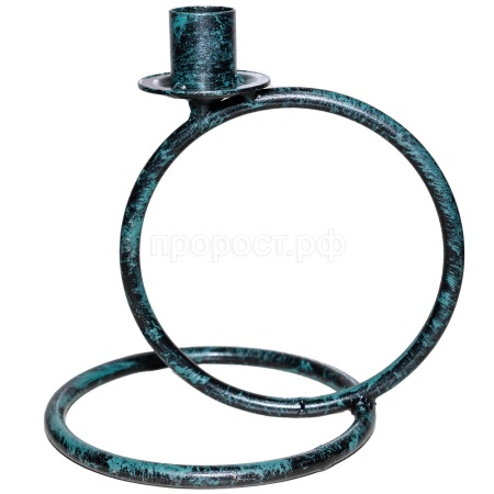 ДЕКОР Подсвечник Кольцо 1 свеча антик зеленый РЗДИ/1шт