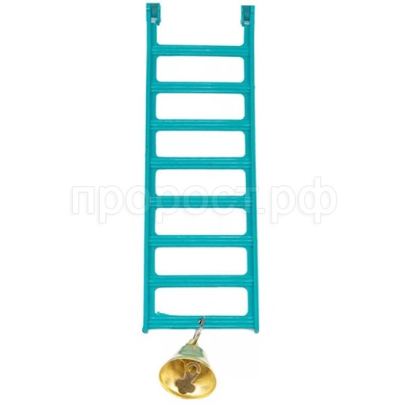 Игрушка д/птиц Лесенка с колокольчиком блистер бирюзовая/5044/Дарэлл Игрушка д/птиц Лесенка с колокольчиком блистер бирюзовая/5044/Дарэлл