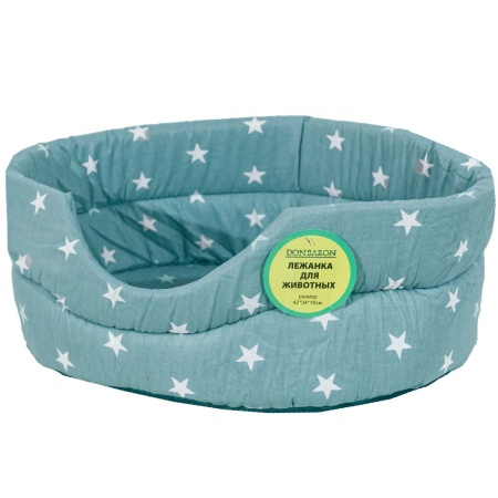 Лежанка овальная стеганая поролоновая хлопок Звезды МИКС 42*34*18см/DONBARON Лежанка овальная стеганая поролоновая хлопок Звезды МИКС 42*34*18см/DONBARON
