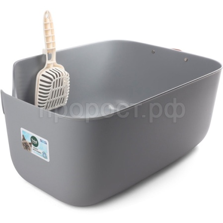 Туалет д/кошек Сканди прямоугольный с совком 55*39*22,5см серый/20471004/Триол Туалет д/кошек Сканди прямоугольный с совком 55*39*22,5см серый/20471004/Триол