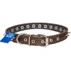 Ошейник кожа 20мм с украшением и шипами на фетре 44-46см/40632