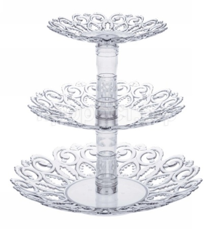 Фруктовница Мелодия 3-х ярусная прозрачный