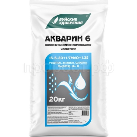 Акварин №6 20кг NPK 15-5-30 Акварин №6 20кг NPK 15-5-30