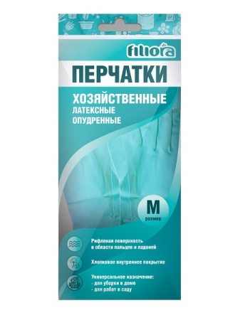 Перчатки хозяйственные латексные опудренные М мята 87601 /12шт/ Перчатки хозяйственные латексные опудренные М мята 87601 /12шт/