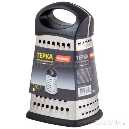 Терка четырехгранная GR-051-9 нерж.сталь, ручка пластик  Терка четырехгранная GR-051-9 нерж.сталь, ручка пластик