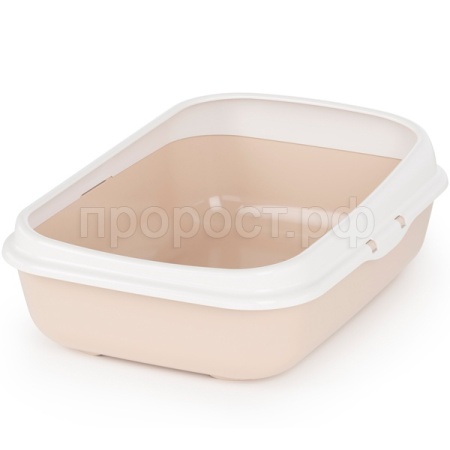 Туалет д/кошек малый глубокий с бортом бежевый/8шт/М8545 Туалет д/кошек малый глубокий с бортом бежевый/8шт/М8545