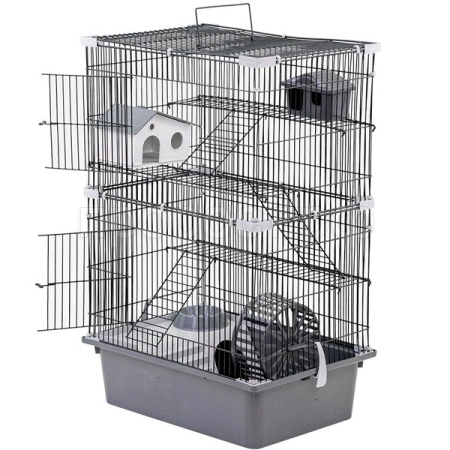 Клетка д/грыз ЭКО 4-х эт РИККИ 42*30*67см разборная серая/43112/Дарэлл Клетка д/грыз ЭКО 4-х эт РИККИ 42*30*67см разборная серая/43112/Дарэлл