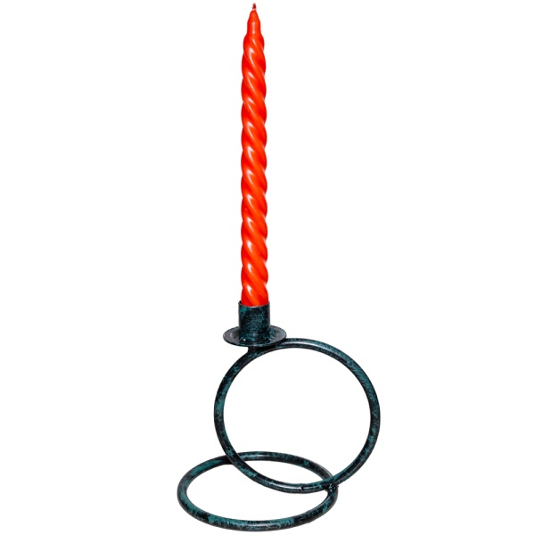 ДЕКОР Подсвечник Кольцо 1 свеча антик зеленый РЗДИ/1шт