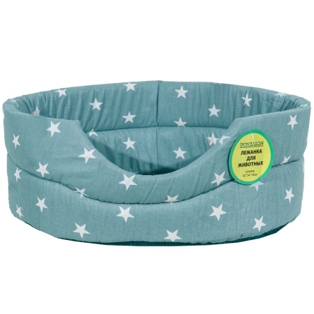 Лежанка овальная стеганая поролоновая хлопок Звезды МИКС 42*34*18см/DONBARON Лежанка овальная стеганая поролоновая хлопок Звезды МИКС 42*34*18см/DONBARON