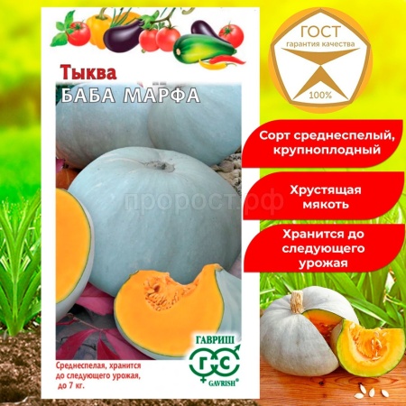 Тыква крупноплодная Баба Марфа 1г Тыква крупноплодная Баба Марфа 1г