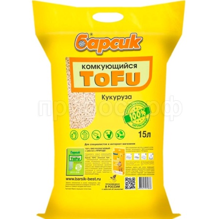 Наполнитель Барсик Тофу кукурузный 15л/3шт/92088 Наполнитель Барсик Тофу кукурузный 15л/3шт/92088