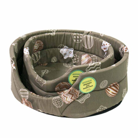 Лежанка овальная стеганая поролоновая хлопок Рождество 42*34*18см/DONBARON Лежанка овальная стеганая поролоновая хлопок Рождество 42*34*18см/DONBARON