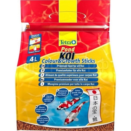 Корм для рыб Tetra Pond Koi Sticks Growth крафт-пакет 4 л палочки для карпов Кои