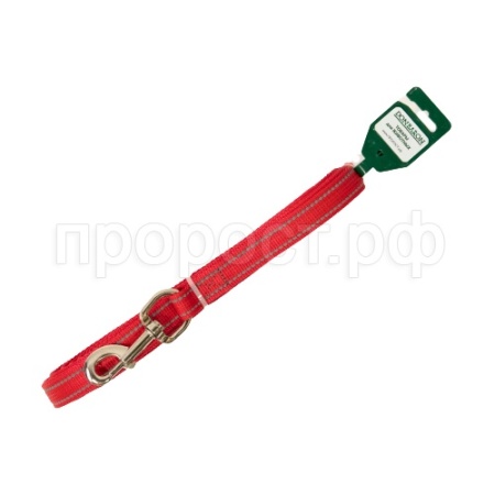 Поводок капрон 20мм*10м красный со светоотражающими полосами DONBARON