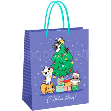 Пакет подарочный 26*32*12см "Cats congrats"  матовая ламинация MESHU/MS_61610/Рельеф Пакет подарочный 26*32*12см "Cats congrats"  матовая ламинация MESHU/MS_61610/Рельеф