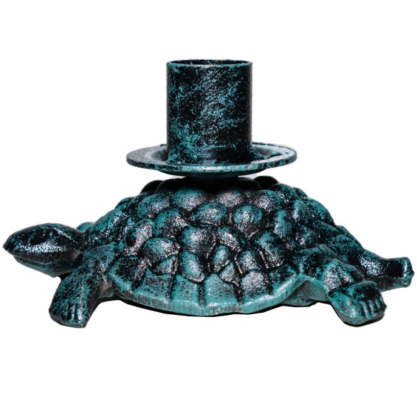 ДЕКОР Подсвечник Черепаха антик зеленый РЗДИ/1шт