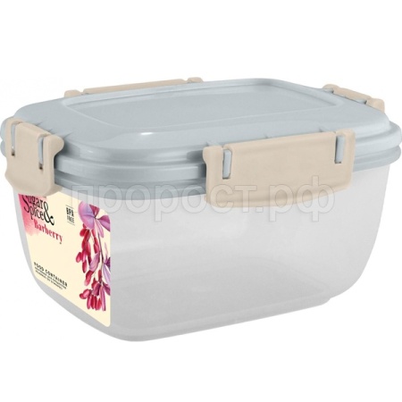 Контейнер д/пищ.прод. Barberry 0,45л прямоугольный с зажимом трюфель SE2245 /16шт/ПР 