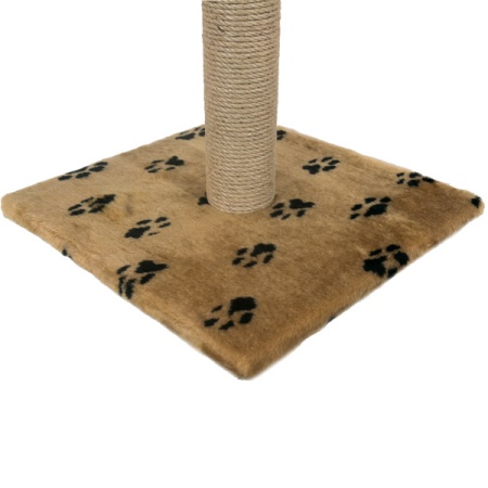 Когтеточка столбик с полкой мех, джут коричневый 80см/DONBARON Когтеточка столбик с полкой мех, джут коричневый 80см/DONBARON