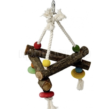 Игрушка для птиц Треугольник деревянный Игрушка для птиц Треугольник деревянный