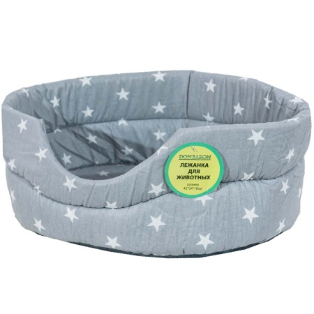 Лежанка овальная стеганая поролоновая хлопок Звезды МИКС 42*34*18см/DONBARON Лежанка овальная стеганая поролоновая хлопок Звезды МИКС 42*34*18см/DONBARON