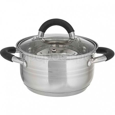 Кастрюля 1,9л нерж. со стеклянной крышкой BE-195/2 /6шт/ Webber Кастрюля 1,9л нерж. со стеклянной крышкой BE-195/2 /6шт/ Webber