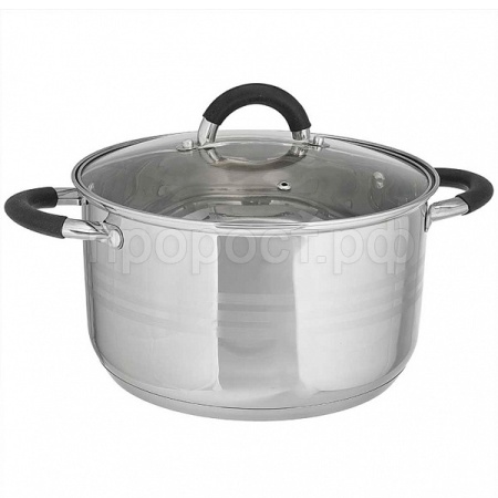 Кастрюля 6,3л нерж. со стеклянной крышкой BE-199/2 /6шт/ Webber Кастрюля 6,3л нерж. со стеклянной крышкой BE-199/2 /6шт/ Webber