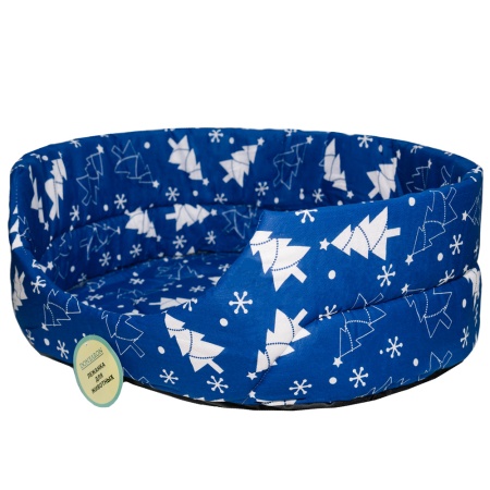 Лежанка овальная стеганая поролоновая хлопок Рождество 42*34*18см/DONBARON Лежанка овальная стеганая поролоновая хлопок Рождество 42*34*18см/DONBARON