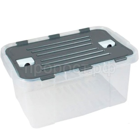 Контейнер д/хранения 45л серый двойная крышка /36764/VERDE