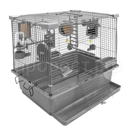 Клетка д/птиц ТУТТИ-1 ECO 42*30*38см (укомплект) серая /46202/Дарэлл