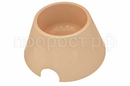 Миска одинарная пластик Спаниель 550мл бежевый/1335/Дарэлл
