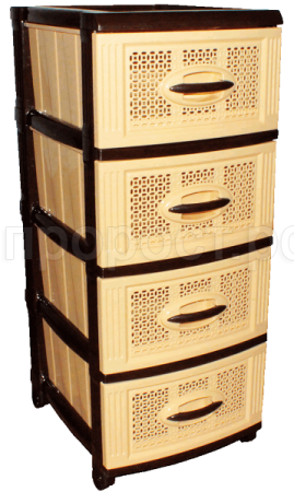 Комод Звездочка 4-х секц. бежево-шоколадный