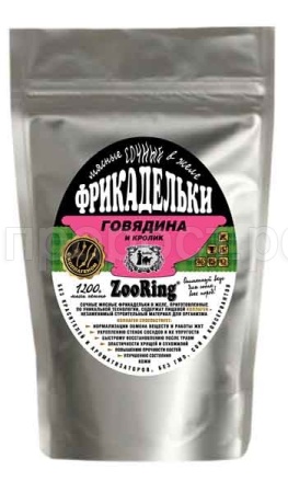 Корм для собак ZooRing  желе фрикадельки говядина с кроликом 1200гр