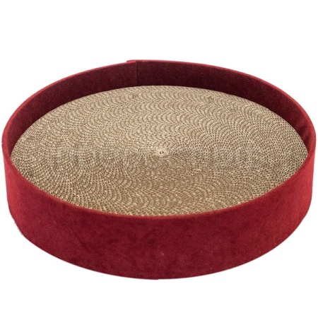 Лежанка круглая с пеньком дсп,вельвет 37*37*8см бордовая/88133/Дарэленд Лежанка круглая с пеньком дсп,вельвет 37*37*8см бордовая/88133/Дарэленд
