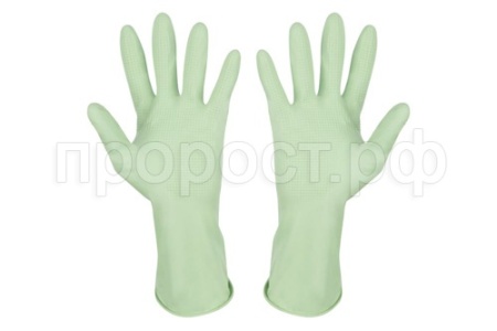 Перчатки латексные с хлопковым напылением зеленые L /101280/ Перчатки латексные с хлопковым напылением зеленые L /101280/