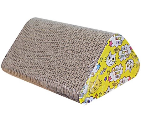 Когтеточка гофрокартон угловая с мячиками с мятой 28*22*30см Когтеточка гофрокартон угловая с мячиками с мятой 28*22*30см