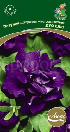 Петуния махровая многоцветковая Дуо Блю 10шт Петуния махровая многоцветковая Дуо Блю 10шт