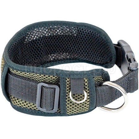 Ошейник синтетика 70мм АЭРО с подкладкой 43-68см хаки/610330/Дарэленд
