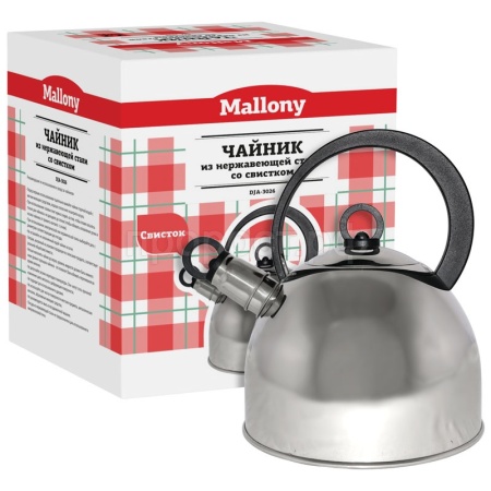 Чайник 2,2л DJA-3026 нержавеющая сталь, со свистком, капсульное дно Чайник 2,2л DJA-3026 нержавеющая сталь, со свистком, капсульное дно
