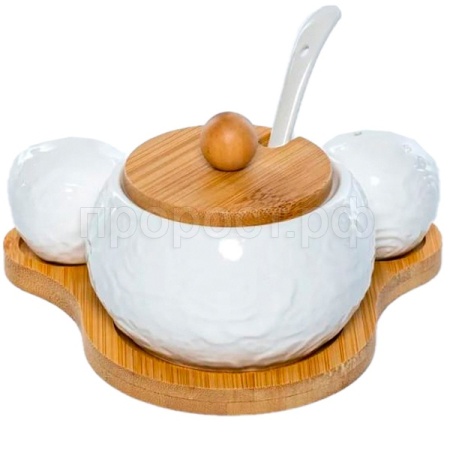 Набор д/сервировки Роза на поставке (сахарница 250мл+солонка+перечница) 193-48022 /18шт/PSF