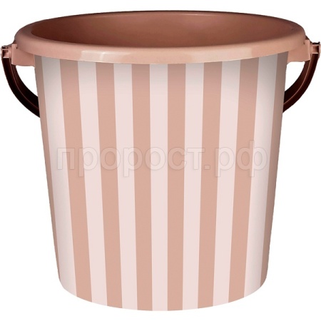 Ведро 10л Сиеста Полоска фраппе ВР-1946 /шт/ПП Ведро 10л Сиеста Полоска фраппе ВР-1946 /шт/ПП
